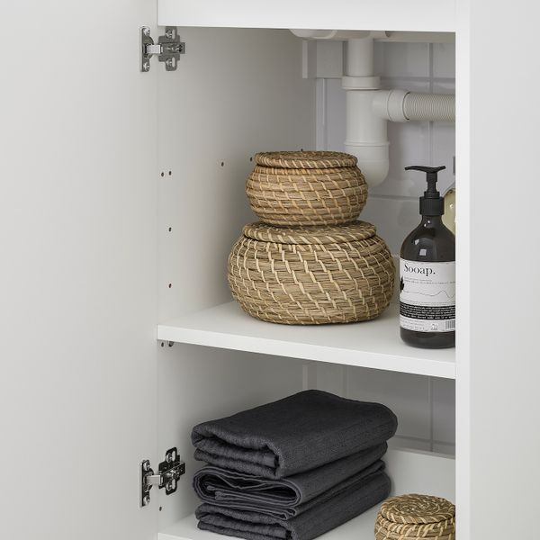 Комплект мебели для ванной, 5 предм., белый/ПИЛКОН смеситель 41 см IKEA ЛИЛЛОНГЕН / ЛИЛЛОНГЕН 993.045.16 - схема-чертеж с размерами