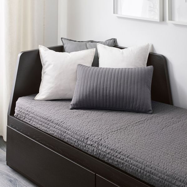 Каркас кровати-кушетки с 2 ящиками, черно-коричневый 80x200 см IKEA FLEKKE ФЛЕККЕ 903.691.35 - фото 6