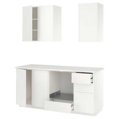 METOD Кухня - белый/Veddinge белый 186x60x227 см