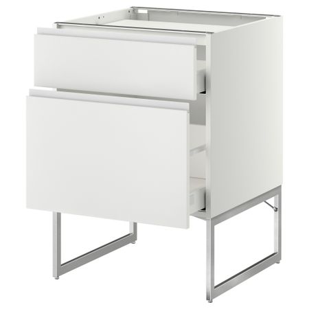 Напольный шкаф, 2 фронтальных панели, 3 ящика МЕТОД / МАКСИМЕРА, белый, Нодста белый