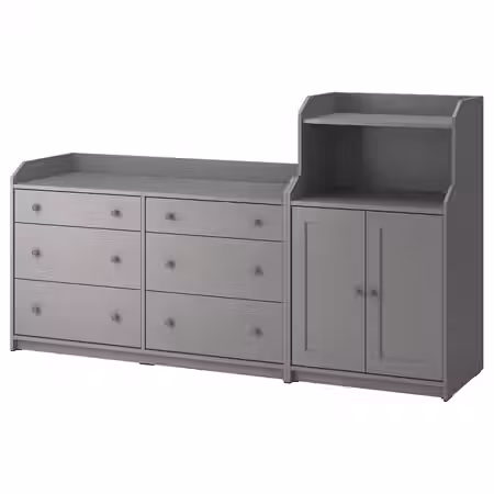 HAUGA Комбинация д/хранения - серый 208x116 см