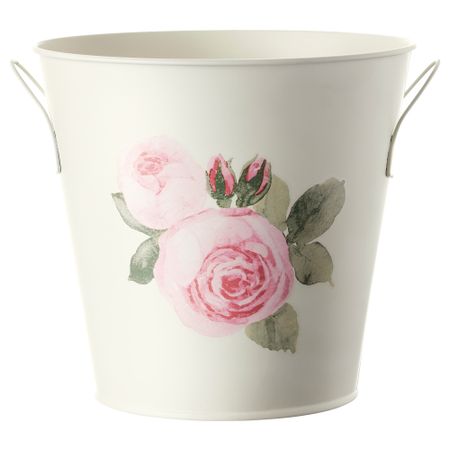 Кашпо с ручками РОЗЕПЕППАР, белый с оттенком (17 см)