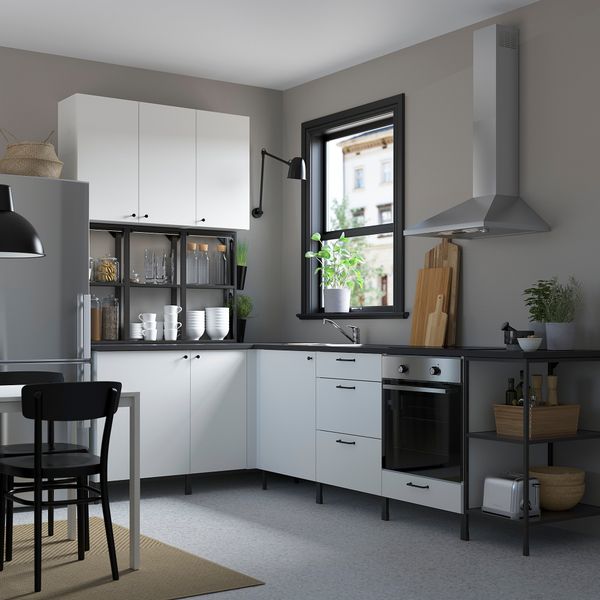 Угловая кухня, антрацит/белый IKEA ENHET 293.379.02 - фото 3