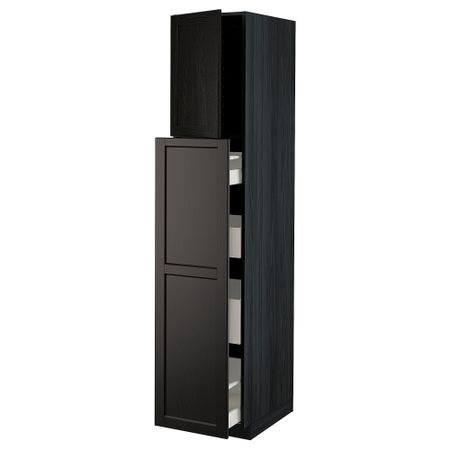 Высокий шкаф, выдвижной секцией, 1 дверца, 4 ящика, 40x60x200 cm IKEA METOD МЕТОД, MAXIMERA МАКСИМЕРА 194.634.20
