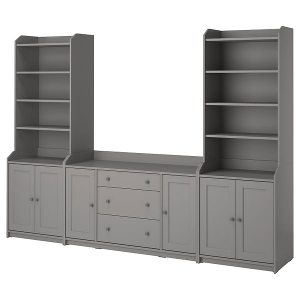Комбинация для хранения, серый 279x46x199 см IKEA HAUGA ХАУГА 393.887.31 - фото 1