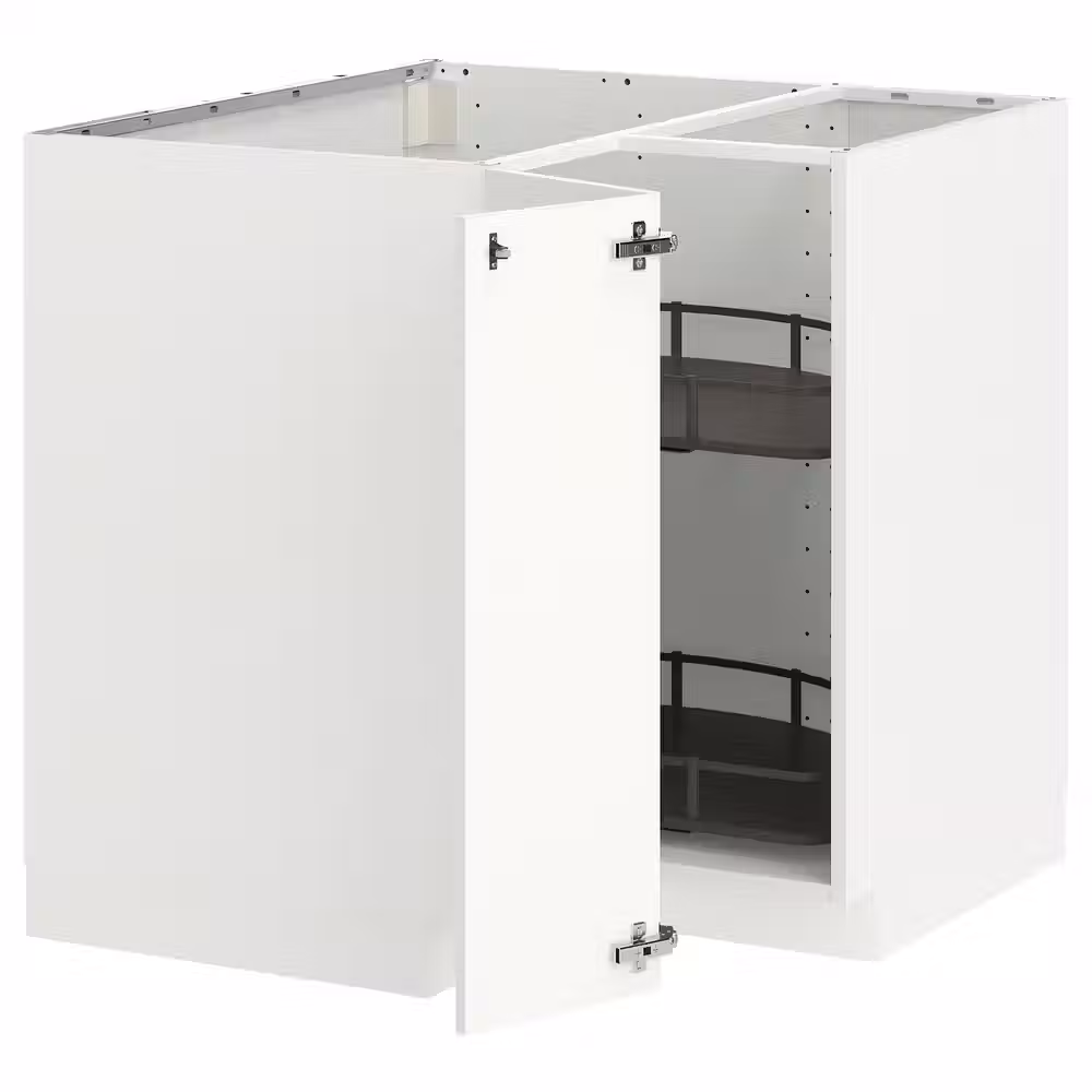 METOD Угловой напольн шкаф с вращающ секц - белый/Stensund белый 88x88 см - фото 1