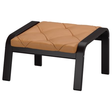 Табурет для ног ПОЭНГ, черно-коричневый, Сеглора неокрашенный