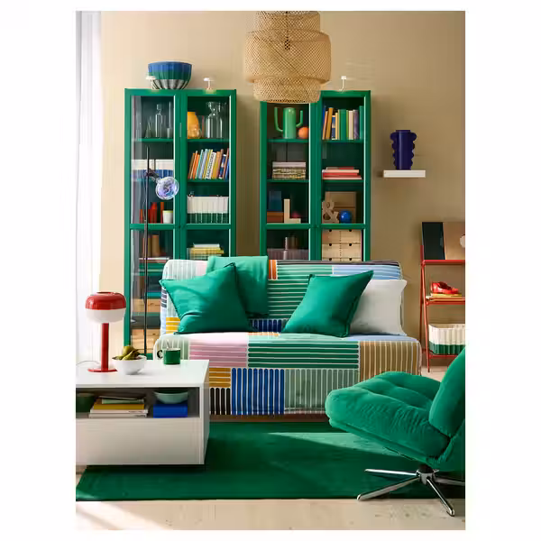 BILLY Шкаф книжный со стеклянными дверьми - зеленый 80x30x202 см - фото 3