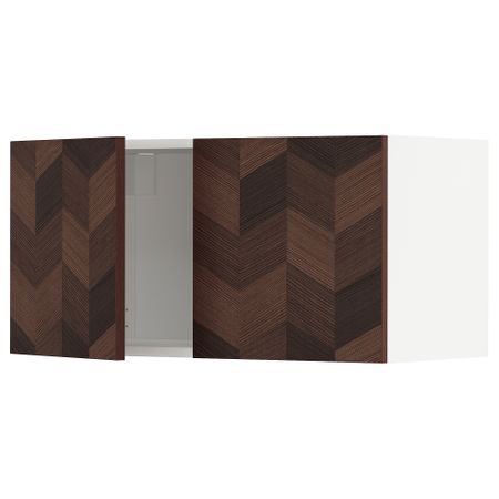 Навесной шкаф с 2 дверцами, белый Hasslarp, коричневый с рисунком, 80x40 см IKEA METOD МЕТОД 094.582.97