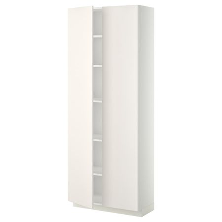Высокий шкаф с полками, белый/Веддинге белый 80x37x200 см IKEA METOD МЕТОД 394.459.01