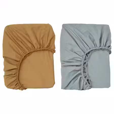 GULDVÄVARE ГУЛЬДВЭВАРЕ Простыня натяжн для кроватки - темно-желтый/синий 60x120 см