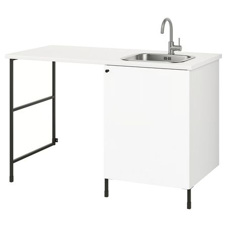 ENHET Комбинация для домашней прачечной - антрацит/белый 139x63.5x90.5 см