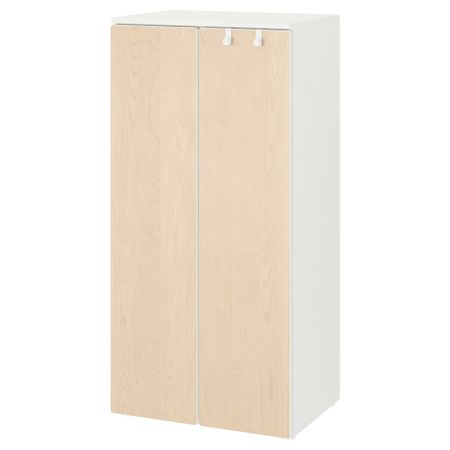 Гардероб, 60x42x123 см, белый, береза IKEA SMÅSTAD СМОСТАД 493.903.33