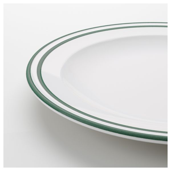 Тарелка ЭНИГТ, белый с оттенком, зеленый (28 см) - фото 2