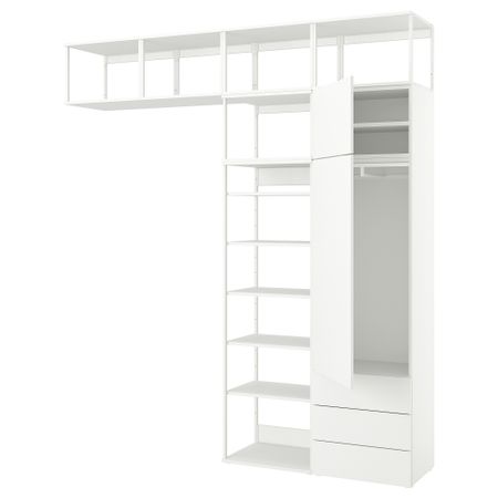 Гардероб 2-дверный + 3 ящика, белый, Fonnes белый, 240x42x261 см IKEA PLATSA ПЛАТСАA ПЛАТСА 294.371.24