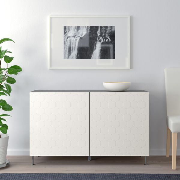 Комбинация для хранения с дверцами, черно-коричневый/вассвик/сталларп белый 120x40x74 см IKEA БЕСТО 892.666.28 - фото 3