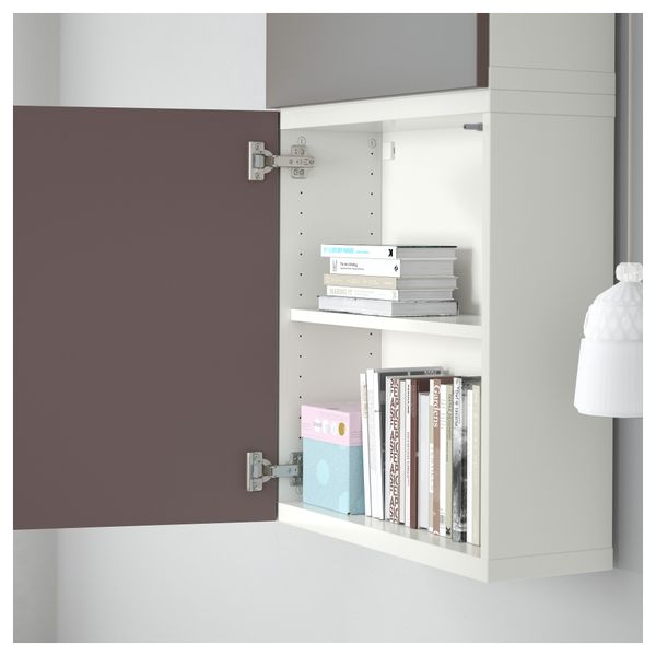 Навесной шкаф с 2 дверями БЕСТО, белый, Вальвикен темно-синий (60x20x128 см) - схема-чертеж с размерами