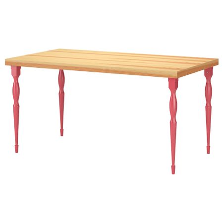 Стол ТОРНЛИДЕН / НИПЕН, сосновый шпон, красный (150x75 см)