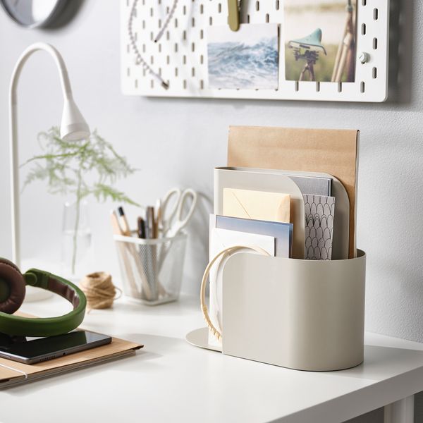 Подставка для журналов, светлый серо-бежевый IKEA FAGNING 205.541.36 - схема-чертеж с размерами