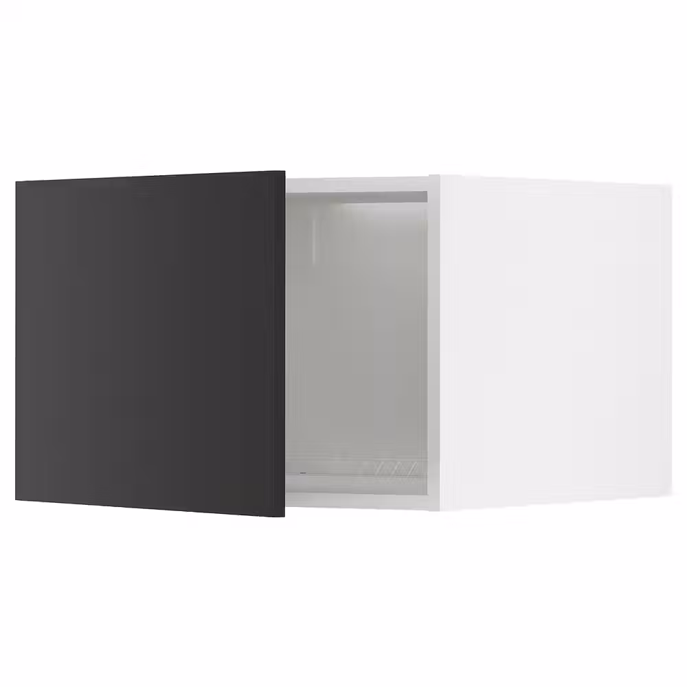 METOD Верхний шкаф д/холодильн/морозильн - белый/Nickebo матовый антрацит 60x40 см - фото 1
