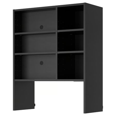 METOD Навесной шкаф д/встроенной вытяжки - черно-серый 80x37x100 см