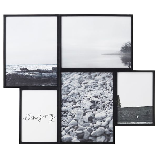 Рама для коллажа на 5 фото, черный IKEA ВАРЕКИЛЬ 003.825.89 - фото 1