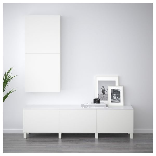 Комбинация для хранения с ящиками БЕСТО, Лаппвикен белый (180x42x48 см) - схема-чертеж с размерами