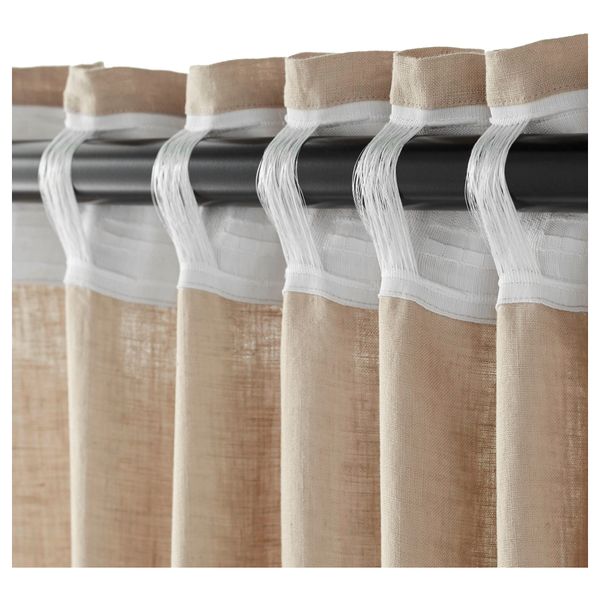 Гардины, 1 пара АЙНА, бежевый (145x300 см) - фото 3
