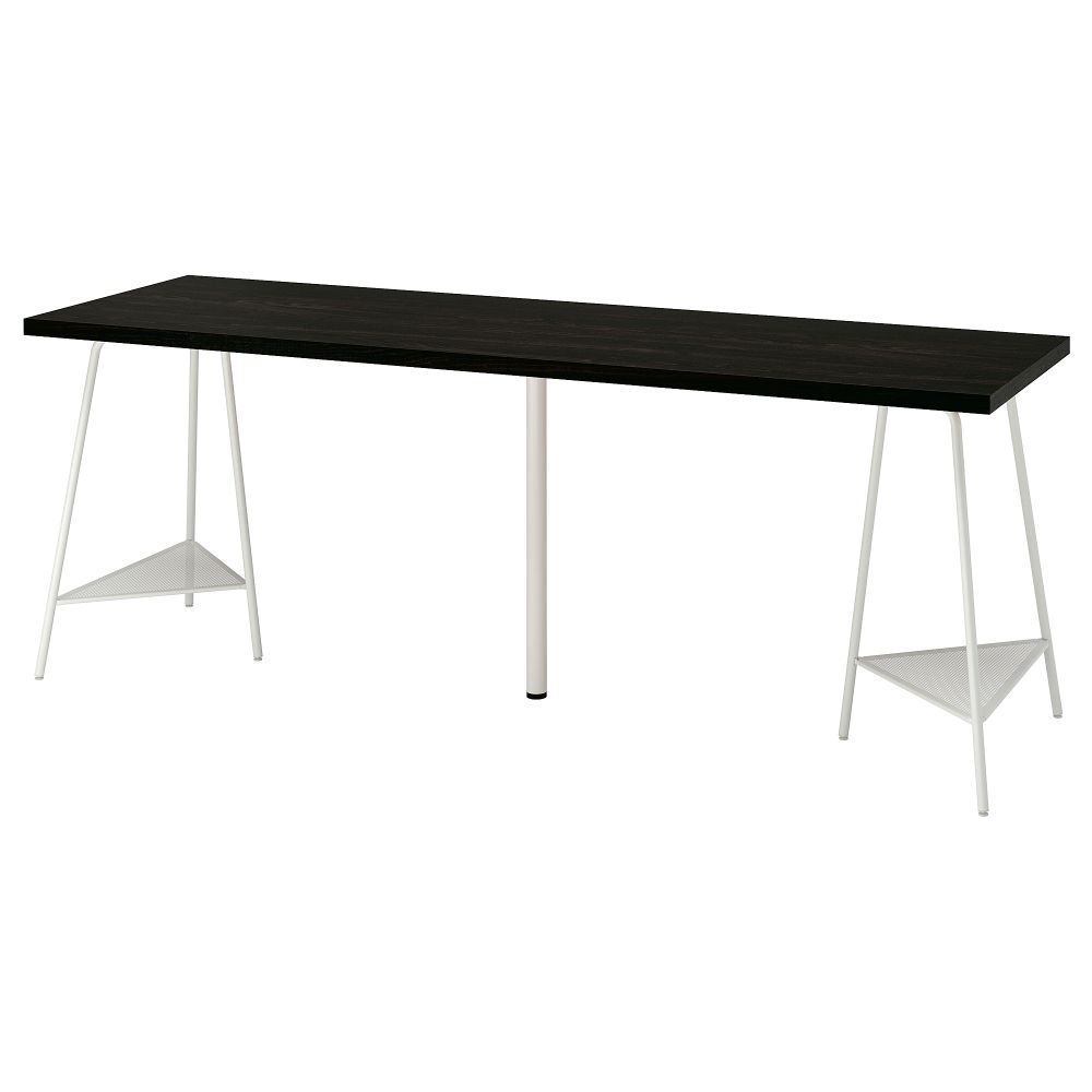 Письменный стол, черно-коричневый, белый, 200x60 см IKEA TILLSLAG ТИЛЛЬСЛАГ, LAGKAPTEN ЛАГКАПТЕН 594.176.81 - фото 1