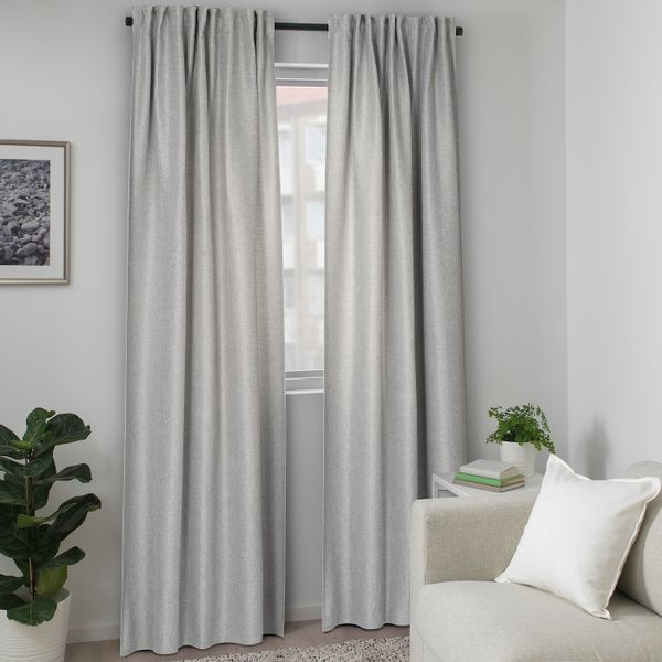 Затемняющие гардины, 2 шт., серый 145x300 см IKEA INGIMUNDA ИНГИМУНДА 904.803.97 - фото 2