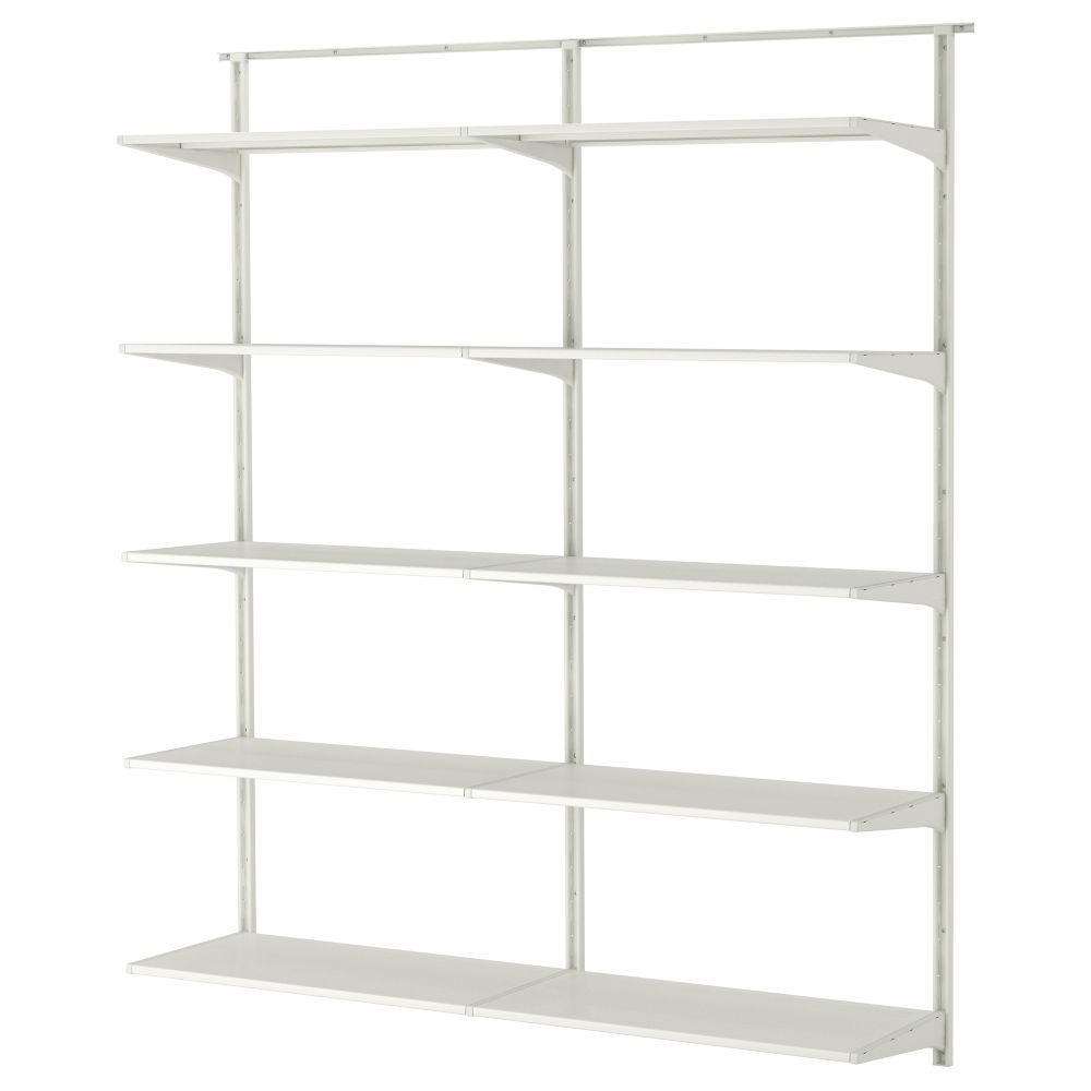 Настенная шина/полки АЛЬГОТ, металл белый (172x40x196 см) - фото 1