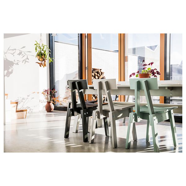 Стул ИНДУСТРИЕЛЛ, светлый серо-зеленый - схема-чертеж с размерами