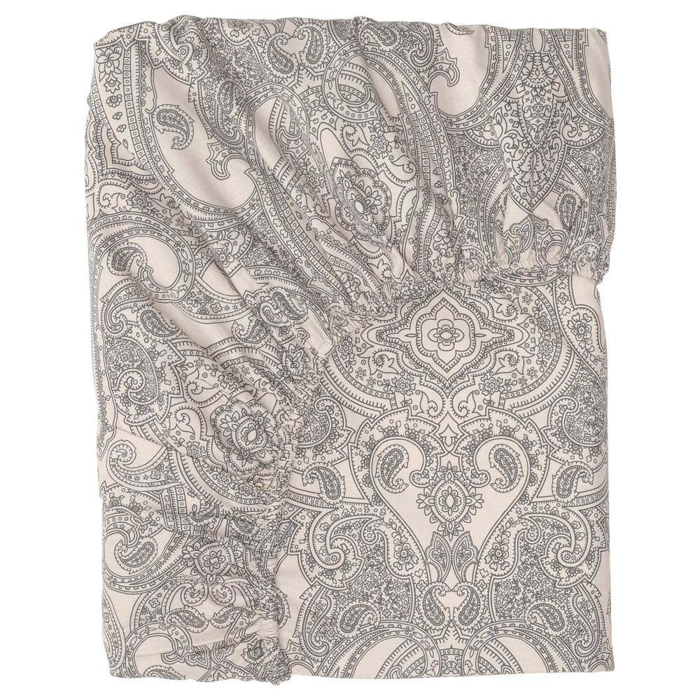 Простыня натяжная, бежевый/темно-серый 180x200 см IKEA JÄTTEVALLMO ЙЭТТЕВАЛЛМО 005.014.60 - фото 1