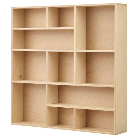 Полка-витрина, 40x40 см, березовая фанера IKEA SKUTSKÄR 605.158.07