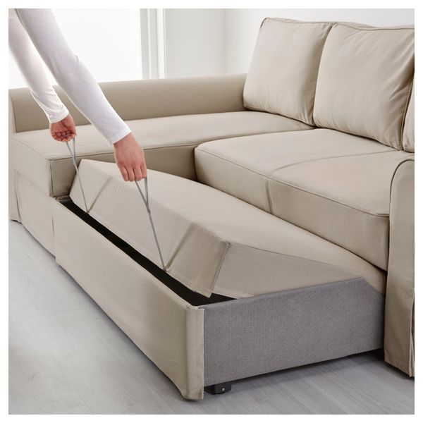 Диван-кровать с козеткой БАККАБРУ, Тигельшо бежевый - фото 4