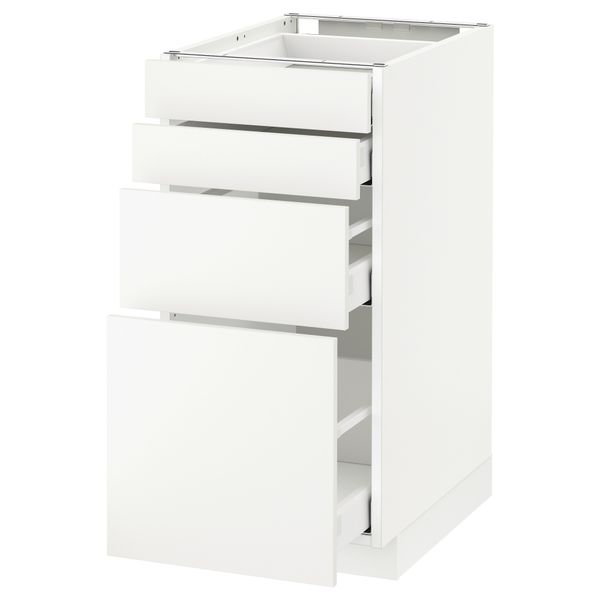 Напольный шкаф 4 фронтальных панели, 4 ящика МЕТОД / МАКСИМЕРА, белый, Хэггеби белый - схема-чертеж с размерами