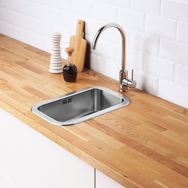 Одинарная врезная мойка, нержавеющая сталь 47x30 см IKEA BOHOLMEN БУХОЛЬМЕН 992.430.52 - схема-чертеж с размерами