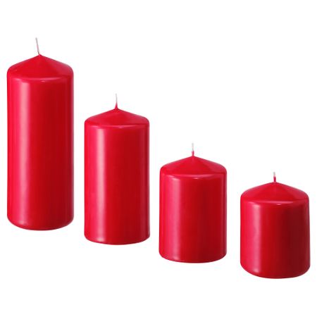 Неароматические формовые свечи, 4 шт., красный IKEA FENOMEN ФЕНОМЕН 305.771.61