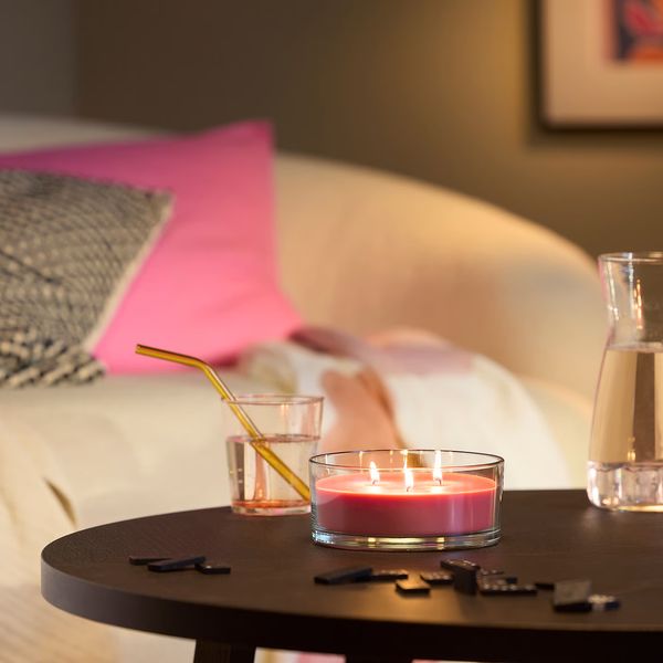 LOTSFÅGEL ЛОТСФОГЕЛЬ Ароматич свеча в стакане, 3 фитиля - фото 2