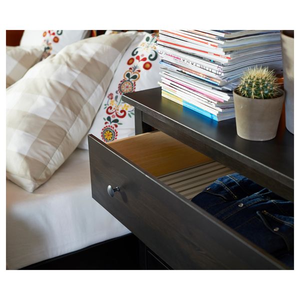 Комод с 3 ящиками ХЕМНЭС, черно-коричневый - фото 5