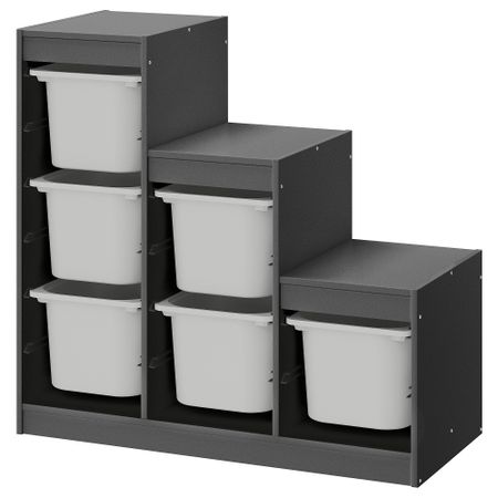 Комбинация для хранения, серый, серый, 99x44x94 см IKEA TROFAST ТРУФАСТ 595.268.59