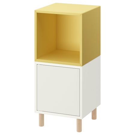 Комбинация шкафов с ножками, белый бледно-желтый, дерево, 35x35x80 см IKEA EKET ЭКЕТ 295.217.16