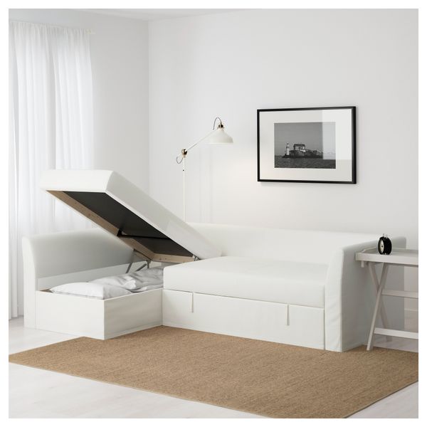 Диван-кровать угловой ХОЛЬМСУНД, Ранста белый - фото 3