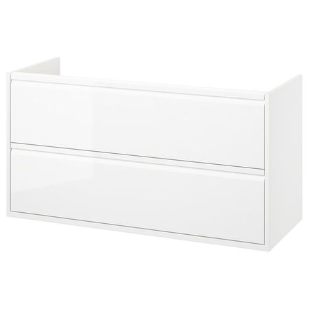 ÄNGSJÖN Шкаф для раковины с ящиками - глянцевый белый 120x48x63 см