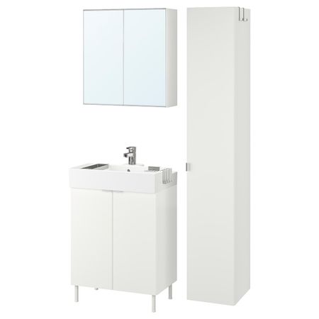 Комплект мебели для ванной, 6 предм., белый/ЭНСЕН смеситель 61 см IKEA LILLÅNGEN ЛИЛЛОНГЕН / LILLÅNGEN ЛИЛЛОНГЕН 593.045.18