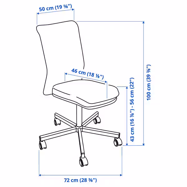 TOBERGET Рабочий стул - Vissle чёрный - фото 2