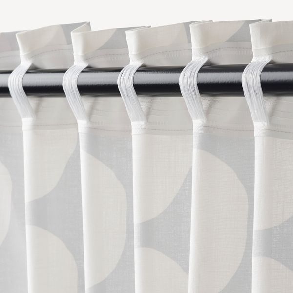 Гардины, 2 шт., белый, серый 145x300 см IKEA REIDUNN РЕЙДУНН 304.698.64 - фото 3