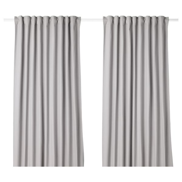Гардины, 1 пара ТИБАСТ, серый (145x300 см) - фото 1