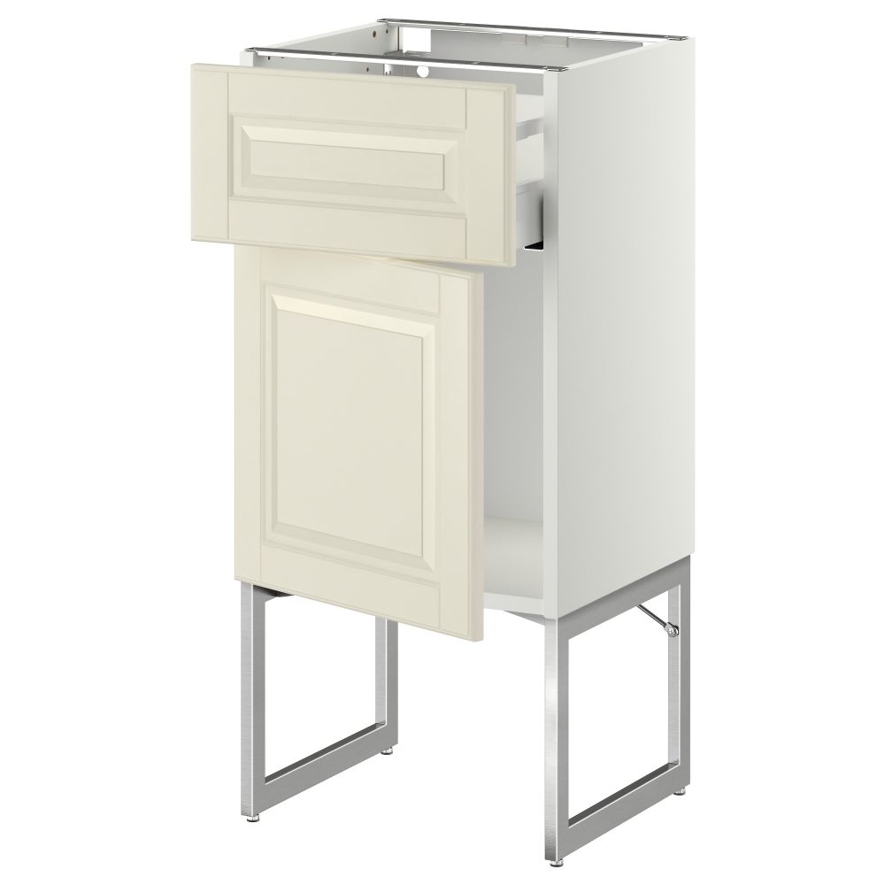 Напольный шкаф с ящиком, дверью МЕТОД / МАКСИМЕРА, белый, Будбин белый с оттенком - схема-чертеж с размерами