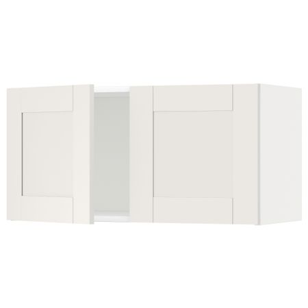 Навесной шкаф с 2 дверями МЕТОД, белый, Сэведаль белый (80x40 см)
